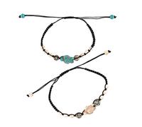 NONGYU Bracelet élastique en forme de tortue de mer avec pierres turquoises naturelles - Accessoire pour homme et femme