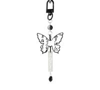 NONGYU Breloque en forme de papillon noir avec breloque pour téléphone, sangle de poche, porte-clés à suspendre pour clés, sac, sac à main, pendentif, porte-clés, décoration, étui de casque unique