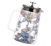 NONGYU Cafetière à piston à double paroi isolée de 650 ml, résistance à la chaleur et isolation thermique pour machine à fleurs séchées, presse en verre et métal de qualité supérieure