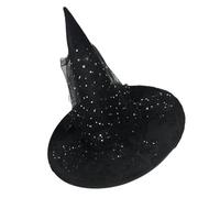 NONGYU Chapeau de sorcière unique en dentelle décoré pour les amateurs de mode, convient pour Halloween, cosplay, fête, chapeau de magicien pour adultes et hommes