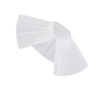 NONGYU Collier à volants amovible en polyester confortable, facile à porter et pratique, idéal pour améliorer les tenues décontractées au bal de fin d'année, renaissances, Shaw accordéon blanc, taille