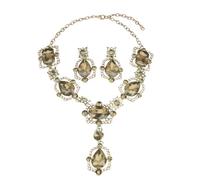 NONGYU Ensemble de bijoux exquis en cristal magnifique avec collier et boucles d'oreilles en cristal pour des styles modernes et uniques boucles d'oreilles et collier tendance