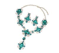 NONGYU Ensemble de bijoux exquis en cristal magnifique avec collier et boucles d'oreilles en cristal pour des styles modernes et uniques boucles d'oreilles et collier tendance