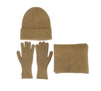 NONGYU Ensemble de bonnets, cache-cou et gants en fibre acrylique tricotés pour l'hiver pour protéger contre le froid, couvre-cou doux, chaud, bonnet, écharpe, gants pour femme et fille, Couleur