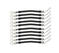 NONGYU Lot de 10 ressorts rétractables noirs pour cordon de téléphone avec fermoir mousqueton pour centre commercial, sac, sac à main, porte-clés