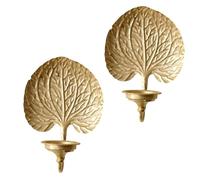 NONGYU Lot de 2 appliques murales en métal antique en forme de palmiers dorés en fer pour décoration artistique, décoration d'intérieur, supports muraux en forme de palmiers dorés antiques