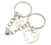 NONGYU Lot de 2 porte-clés en forme de carte avec anneaux en forme de puzzle pour couple - Décoration tendance pour les amoureux, C, taille unique