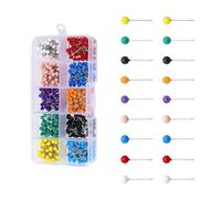 NONGYU Lot de 200/500/900 épingles à coudre à tête ronde de 4 mm, multicolores, pour couture, tissu, projet de couture, tenue de tissu à code couleur