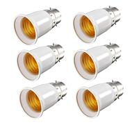 NONGYU Lot de 6 adaptateurs de douille B22 vers culot E27 pour ampoule à baïonnettes vers vis