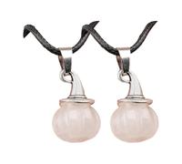 NONGYU Pendentif chapeau de sorcière citrouille sur le thème d'Halloween et cordon noir unisexe agate pierre collier accessoire fête bijoux pierre naturelle chapeau de sorcière breloque, taille unique