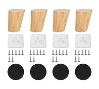 NONGYU Pieds de meubles en bois naturel - Base robuste - Pieds d'armoire de rechange solides - Installation simple pour tables et lits - Pieds en bois durables pour armoires