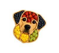 NONGYU Plateau de fruits en bois unique en forme de tête de chien avec cloison pour réunions de famille et pique-niques