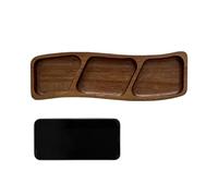 NONGYU Plateau de rangement à plusieurs compartiments en bambou pour l'organisation des collations empêchant le mélange des saveurs, plateau portable élégant et irrégulier