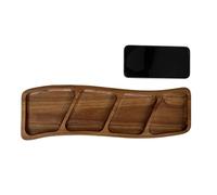 NONGYU Plateau de rangement à plusieurs compartiments en bambou pour l'organisation des collations empêchant le mélange des saveurs, plateau portable élégant et irrégulier