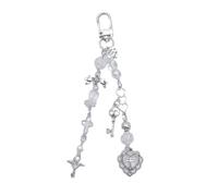 NONGYU Porte-clés accrocheur avec pendentif en forme de nœud, étoile et crucifix, décoration portable pour clés, sacs, chaîne papillon, a, taille unique