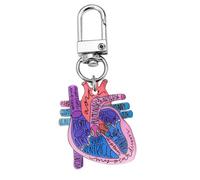 NONGYU Porte-clés en forme de cœur avec anatomie humaine pour les amateurs de science, médecin, infirmière, Cœur 4, taille unique