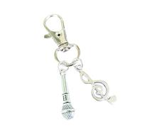 NONGYU Porte-clés tendance sur le thème de la musique avec microphone et notes en alliage robuste pour femme