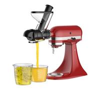 NONGYU Presse-agrumes compact à mastication lente avec double goulotte d'alimentation et poussoir pour batteurs sur socle, accessoires pour presse à froid durable