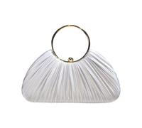 NONGYU Sac de soirée pratique en polyester élégant plissé sac à main bandoulière Qipao inspiré de Qipao pour les besoins organisationnels des femmes, Argenté., One Size