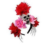 NONGYU Serre-tête d'Halloween avec main squelette et fleur de simulation pour fêtes, spectacles, événements, rassemblements, accessoires d'Halloween avec main squelette