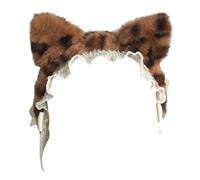 NONGYU Serre-tête en dentelle avec oreilles de chaton pour les fans de cosplay et les amateurs de jeux de rôle, accessoires photo, fermoir en métal multifonction