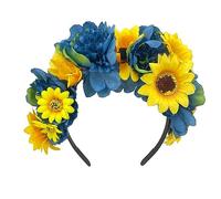 NONGYU Serre-tête fin avec fleurs artificielles et tête de mort - Pour Halloween, fête de mariage, photographie, coiffure, bandeau à fleurs pour femmes, bandeaux pour adultes