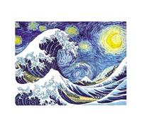 NONGYU Tapisserie murale à suspendre sur le thème culturel en polyester japonais ondulé, toile de fond décorative pour les amateurs de style d'intérieur