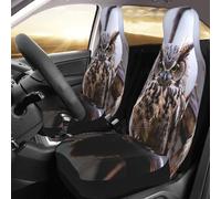 NONHAI 1 paire de housses de siège avant de voiture - Motif hibou sur une branche - Housse de coussin universelle pour siège avant - Pour la plupart des voitures, berlines, camions, SUV