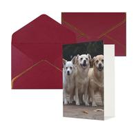 NONHAI Cartes de vœux avec enveloppes « Thinking of You » - Carte vierge avec trois chiens - Cartes de vœux pour anniversaire, fête prénatale, félicitations, mariage, remerciements, toutes occasions