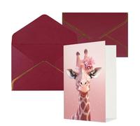 NONHAI Cartes de vœux avec enveloppes « Thinking of You » - Carte vierge - Carte de vœux girafe pour anniversaire, fête prénatale, félicitations, mariage, remerciements, toutes occasions