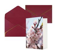 NONHAI Cartes de vœux avec enveloppes « Thinking of You » - Carte vierge en forme de fleur de pêcher - Cartes de vœux pour anniversaire, fête prénatale, félicitations, mariage, remerciements, toutes