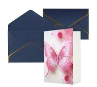 NONHAI Cartes de vœux avec enveloppes « Thinking of You » - Carte vierge en forme de papillon blanc - Cartes de vœux pour anniversaire, fête prénatale, félicitations, mariage, remerciements, toutes