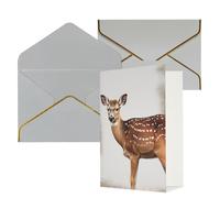 NONHAI Cartes de vœux avec enveloppes « Thinking of You » - Carte vierge - Motif cerf à pois - Cartes de vœux pour anniversaire, fête prénatale, félicitations, mariage, remerciements, toutes occasions