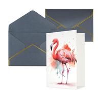 NONHAI Cartes de vœux avec enveloppes « Thinking of You » - Carte vierge - Motif flamant rose - Pour anniversaire, fête prénatale, félicitations, mariage, remerciements, toutes occasions
