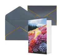 NONHAI Cartes de vœux avec enveloppes « Thinking of You » - Carte vierge - Motif fleurs arc-en-ciel - Cartes de vœux pour anniversaire, fête prénatale, félicitations, mariage, remerciements, toutes