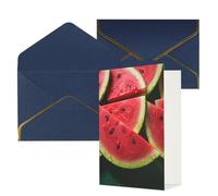 NONHAI Cartes de vœux avec enveloppes « Thinking of You » - Carte vierge - Motif pastèque - Belle carte de vœux pour anniversaire, fête prénatale, félicitations, mariage, remerciements, toutes