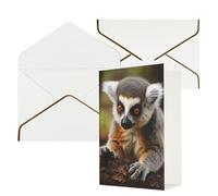 NONHAI Cartes de vœux avec enveloppes « Thinking of You » - Carte vierge - Motif singe et lémurien - Pour anniversaire, fête prénatale, félicitations, mariage, remerciements, toutes occasions