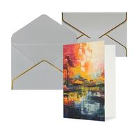 NONHAI Cartes de vœux avec enveloppes « Thinking of You » - Carte vierge - Peinture colorée - Cartes de vœux pour anniversaire, fête prénatale, félicitations, mariage, remerciements, toutes occasions