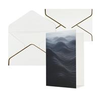 NONHAI Cartes de vœux avec enveloppes « Thinking of You » - Carte vierge - Vagues noires profondes - Cartes de vœux pour anniversaire, fête prénatale, félicitations, mariage, remerciements, toutes
