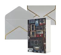 NONHAI Cartes de vœux avec enveloppes « Thinking of You » - Carte vierge vintage - Mur de radio Boombox - Cartes de vœux pour anniversaire, fête prénatale, félicitations, mariage, remerciements