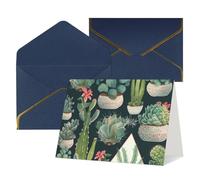 NONHAI Cartes de vœux avec enveloppes « Thinking of You » - Plantes succulentes et cactus - Carte vierge pour toutes les occasions - Pour anniversaire, fête prénatale, félicitations, mariage,
