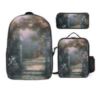 NONHAI Ensemble sac à dos de voyage Secret Garden pour ordinateur portable, sac à déjeuner, trousse à crayons, sac à livres pour femme, style, taille unique, Style :, Taille unique