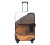 NONHAI Housse de bagage de voyage traditionnelle au Ghana Spandex Housse de protection lavable pour bagages de 45,7 à 81,3 cm, Noir, L