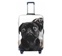 NONHAI Housse de protection pour bagages de voyage - Motif chien carlin - Lavable - Élastique - Anti-rayures - Convient aux bagages de 45,7 à 81,3 cm, Noir , x-large