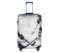 NONHAI Housse de protection pour bagages de voyage, motif hockey sur glace, lavable, élastique, anti-rayures, convient aux bagages de 45,7 à 81,3 cm, Noir , x-large