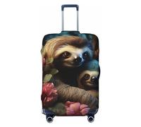 NONHAI Housse de protection pour valise de voyage avec motif paresseux et paresseux - Élastique et lavable - Housse de protection anti-rayures pour valise de voyage de 45,7 à 81,3 cm - Noir - Taille