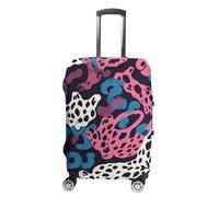 NONHAI Housse de protection pour valise de voyage bleue et panthère, élastique, lavable, extensible, anti-rayures, convient aux bagages de 45,7 à 81,3 cm, couleur, L