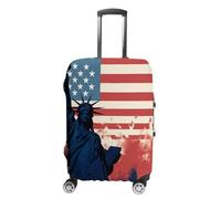 NONHAI Housse de protection pour valise de voyage, motif drapeau avec silhouette de dame de la liberté, élastique, lavable, extensible, anti-rayures, convient aux bagages de 45,7 à 81,3 cm, Style :, S