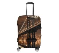 NONHAI Housse de protection pour valise de voyage New York Manhattan Bridge Night élastique lavable extensible anti-rayures pour valise de voyage de 45,7 à 81,3 cm, couleur, L