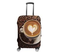 NONHAI Housses de bagage de voyage café avec motif cœur, housses de bagages élastiques et lavables - Housse de protection extensible anti-poussière pour bagages de 48 à 81 cm, Style :, S, Imprimé